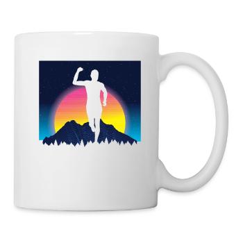 Vaporwave Synthwave Marathon, Trail Running - Mug blanc - blanc - Droite