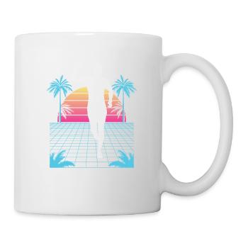 Vaporwave Synthwave Marathon, Trail Running - Mug blanc - blanc - Droite