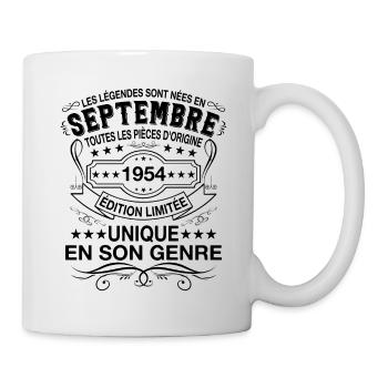Les légendes sont nées en Septembre 1954 - Mug blanc - blanc - Droite