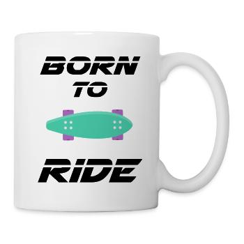 born to ride skateboard skate rider - Mug - white - Right