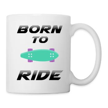 born to ride skateboard skate rider - Mug - white - Right