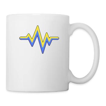 Yellow Blue Heartbeat World Down Syndrome - Mug - white - Right