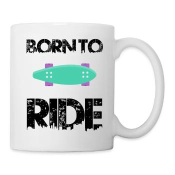 born to ride skateboard skate rider - Mug - white - Right