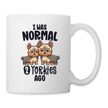 J’étais normal il y a 2 Yorkies Yorkshire Terrier Mama - Mug blanc - blanc - Droite