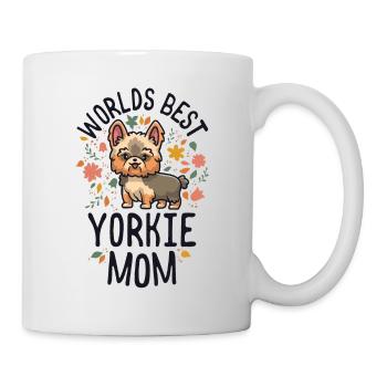 Worlds Best Yorkie Mom Dog Mama Yorkshire Terrier - Mug - white - Right