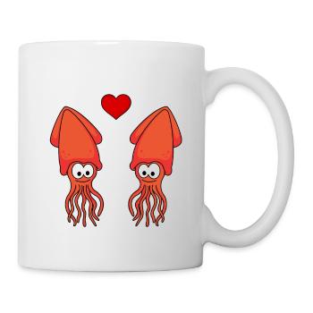 Squid Comic Couple Love - Mug - white - Right