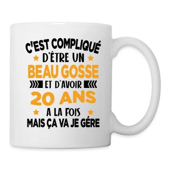 Compliqué d'être un Beau Gosse et D'avoir 20 Ans - Mug blanc - blanc - Droite