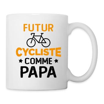 Futur cycliste comme papa - Mug blanc - blanc - Droite