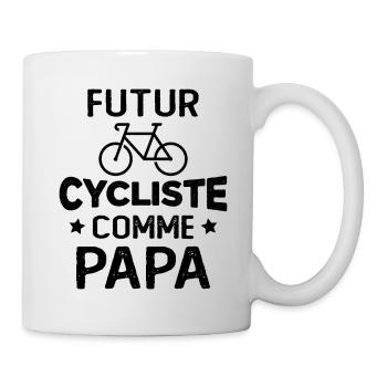 Futur cycliste comme papa - Mug blanc - blanc - Droite