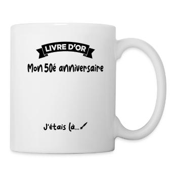 Cadeau drôle 50e Anniversaire Livre D'or - Mug blanc - blanc - Droite