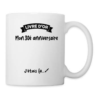 Cadeau drôle 30e Anniversaire Livre D'or - Mug blanc - blanc - Droite