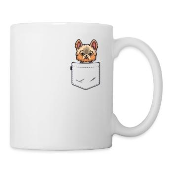 Yorkie In Pocket Funny Yorkshire Terrier Kawaii - Mug - white - Right