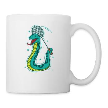 Snake Plays Badminton Reptile Animal Zoo - Mug - white - Right
