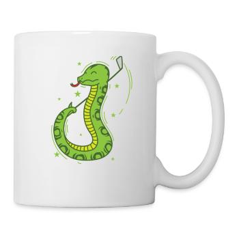 Snake Plays Golf Reptile Animal Zoo - Mug - white - Right