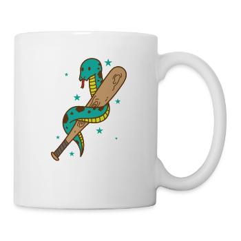 Snake Plays Baseball Reptile Animal Zoo - Mug - white - Right