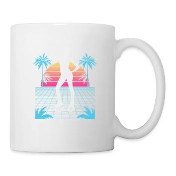 Vaporwave Synthwave Jump Shoes Fitness - Mug - white - Right