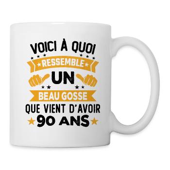 Voici à quoi ressemble un beau gosse 90 Ans - Mug blanc - blanc - Droite