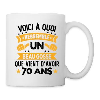 Voici à quoi ressemble un beau gosse 70 Ans - Mug blanc - blanc - Droite