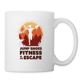 Jump Shoes Fitness, Fitness Frau - Tasse - Weiß - Rechts