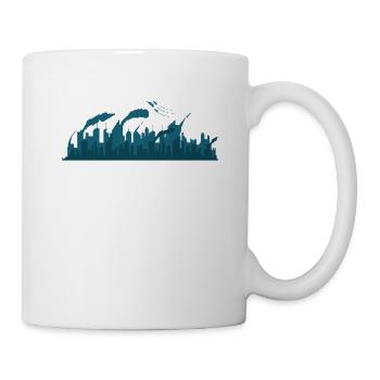 Skyline devant l’industrie et la ville des fusées - Mug blanc - blanc - Droite