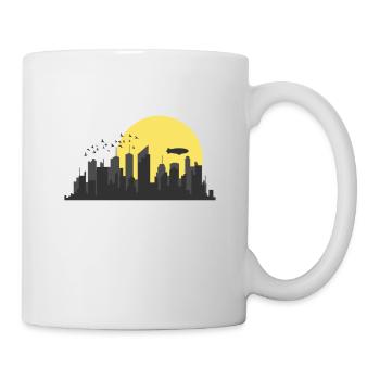 Skyline mit Zeppelin Gebäude Stadt Umriss - Tasse - Weiß - Rechts