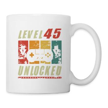 Gamer Turning 45th Birthday Gift Level 45 Unlocked - Mug - white - Right