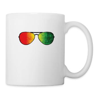Brille mit bunten Farben von Afrika Kontinent - Tasse - Weiß - Rechts