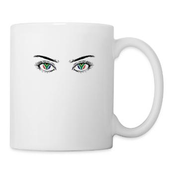 Augen mit Südafrika Flagge Kontinent Afrika - Tasse - Weiß - Rechts