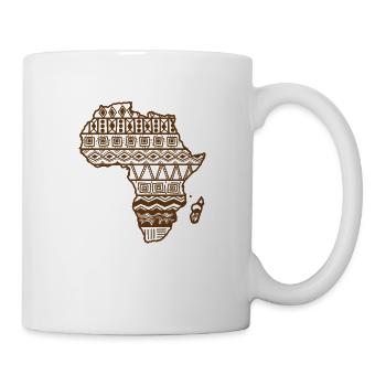 Afrika Umriss Karte Muster Kontinent Karte - Tasse - Weiß - Rechts