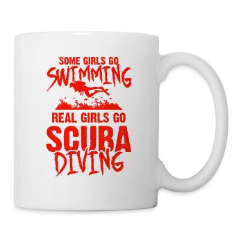 girls scuba diving - Mug - white - Right