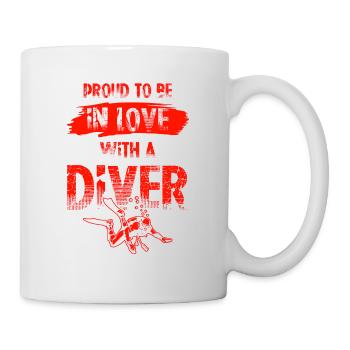 aimer un plongeur - Mug blanc - blanc - Droite