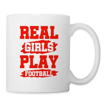 echte mädchen football - Tasse - Weiß - Rechts