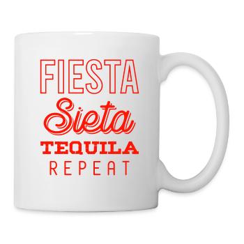 fiesta sieta tequila repeat - Tasse - Weiß - Rechts
