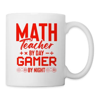 math teacher and gamer - Mug - white - Right