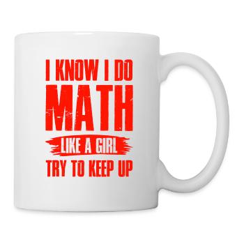 filles en mathématiques - Mug blanc - blanc - Droite