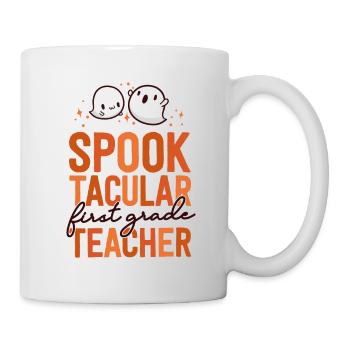 1st Grade Teacher Halloween Matching School First - Mug - white - Right