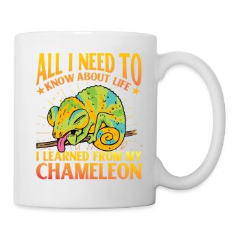 Tout ce que j’ai besoin de savoir sur la vie Caméléon - Mug blanc - blanc - Droite