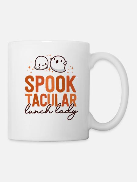 Lunch Lady Halloween School Cafeteria Matching - Mug - white