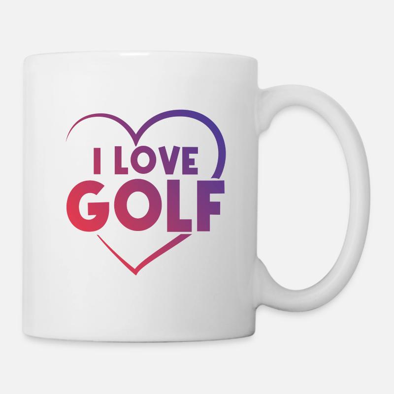 Ich liebe Golf Herz - Tasse - Weiß