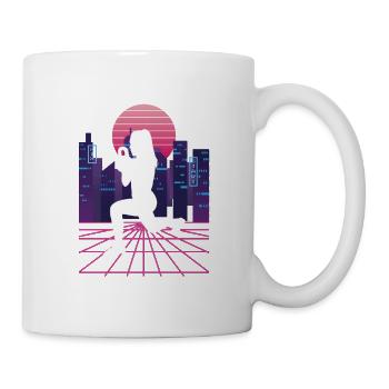Vaporwave Synthwave Skyline HIIT - Mug blanc - blanc - Droite