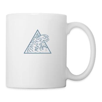Surfing on a wave surfboard - Mug - white - Right