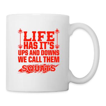 squats fitness - Mug - white - Right