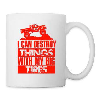 monster truck spruch - Tasse - Weiß - Rechts