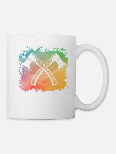 Axtwerfen Retro - Tasse - Weiß