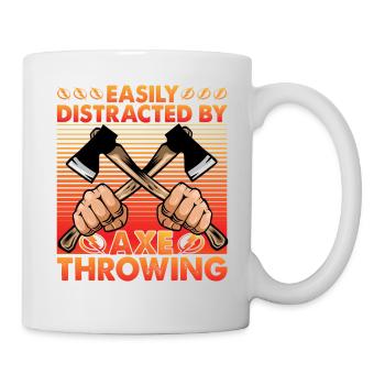 Facilement distrait par le lancer de hache - Mug blanc - blanc - Droite