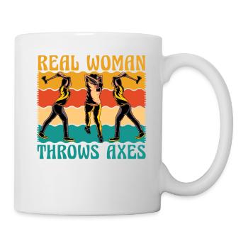 Une vraie femme lance des haches - Mug blanc - blanc - Droite