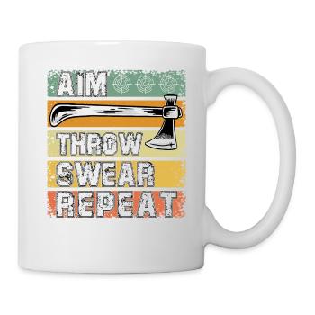 Viser lancer jurer Répéter - Mug blanc - blanc - Droite