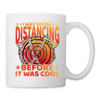 J’étais en distanciation sociale avant qu’il ne fasse frais - Mug blanc - blanc - Droite