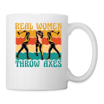 De vraies femmes lancent des haches - Mug blanc - blanc - Droite