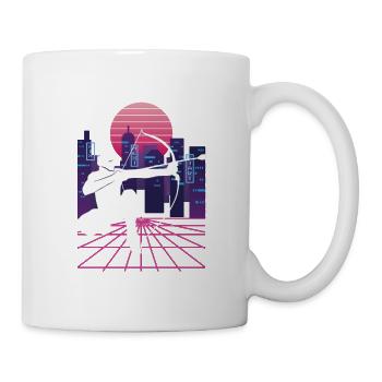 Vaporwave Synthwave Skyline Arrowtag - Mug blanc - blanc - Droite